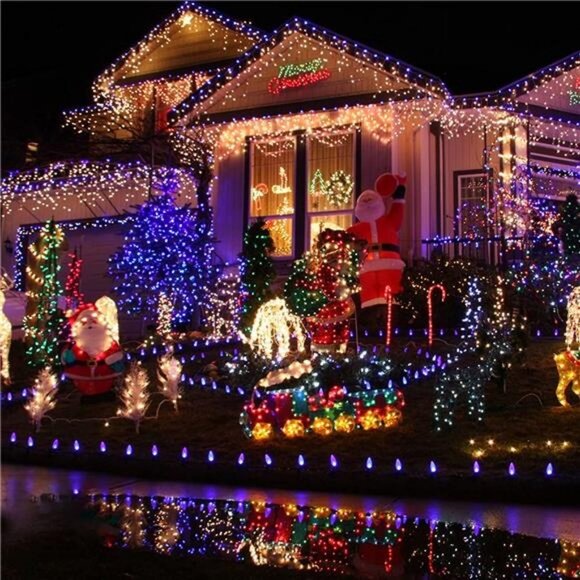 200 LED Net Christmas Lights Outdoor 6.5FT✖9.8FT LED Christmas String Lights - Picture 5 of 6